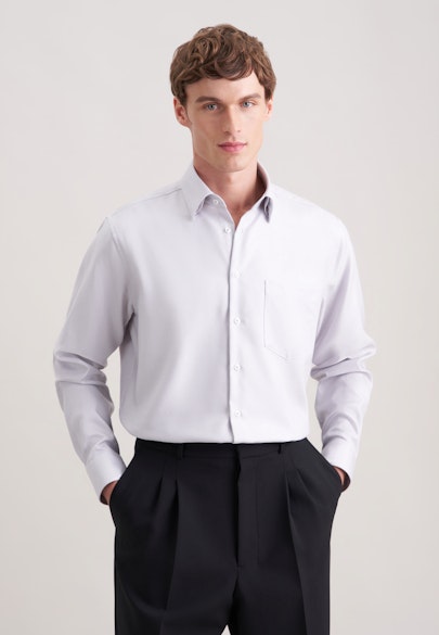 Regular Business shirt Structure in Grey |  Seidensticker Onlineshop