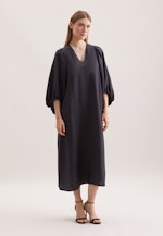 Blusenkleid mit Taillengürtel aus strukturierter Viskose in Grau |  Seidensticker Onlineshop