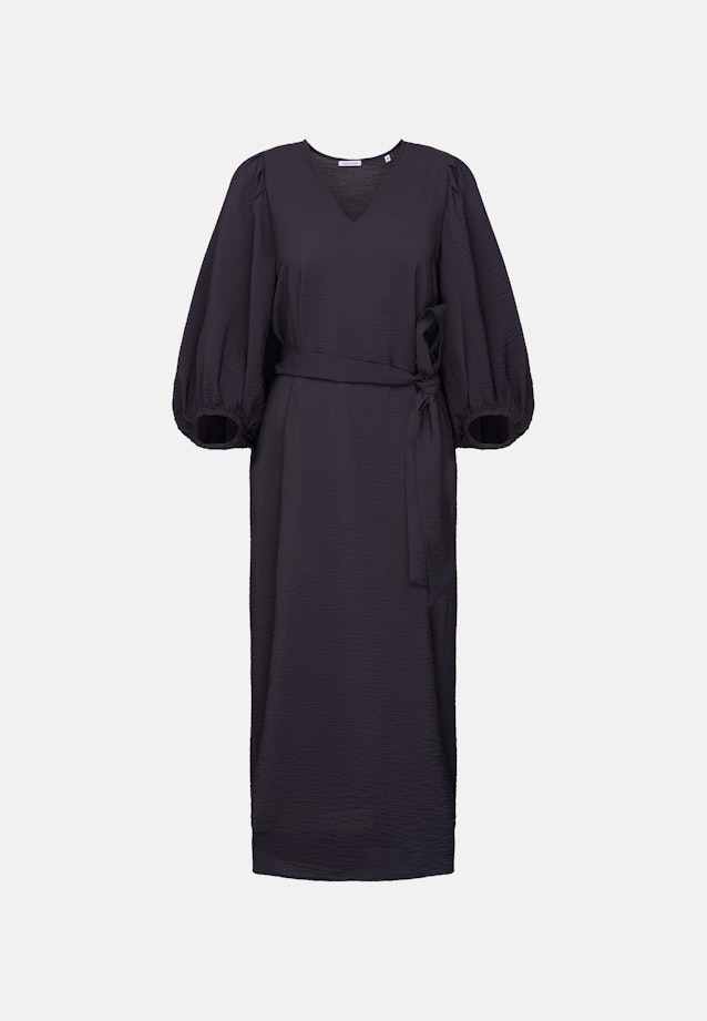 Blusenkleid mit Taillengürtel aus strukturierter Viskose in Grau |  Seidensticker Onlineshop