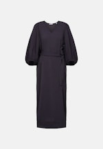 Blusenkleid mit Taillengürtel aus strukturierter Viskose in Grau |  Seidensticker Onlineshop
