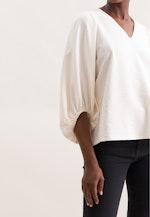 Blusenshirt mit Volumenärmel aus strukturierter Viskose in Weiß |  Seidensticker Onlineshop