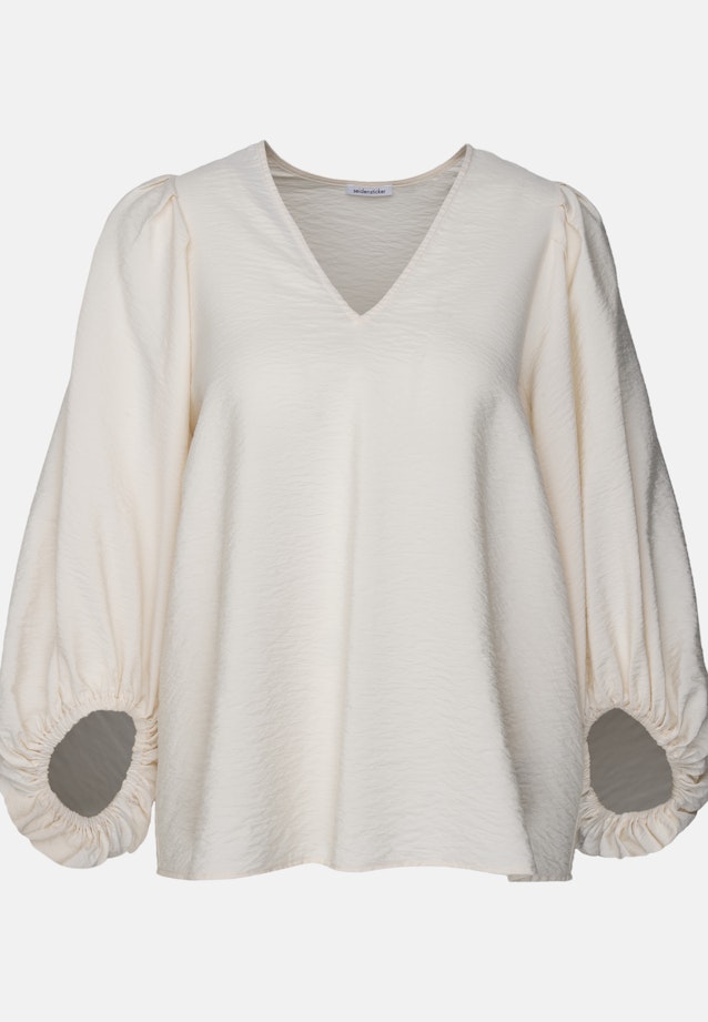 Blusenshirt mit Volumenärmel aus strukturierter Viskose in Weiß |  Seidensticker Onlineshop