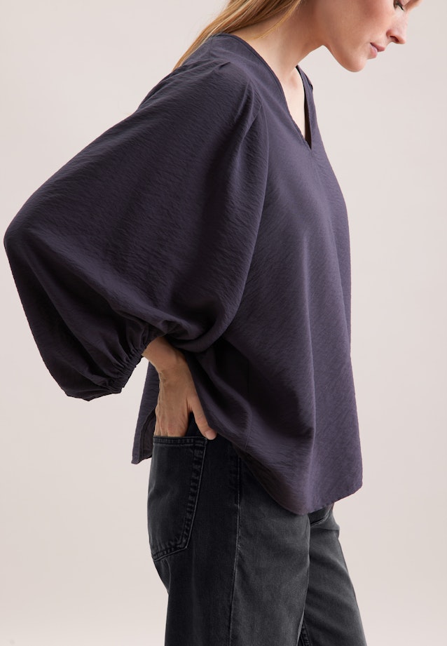 Blusenshirt mit Volumenärmel aus strukturierter Viskose in Grau |  Seidensticker Onlineshop