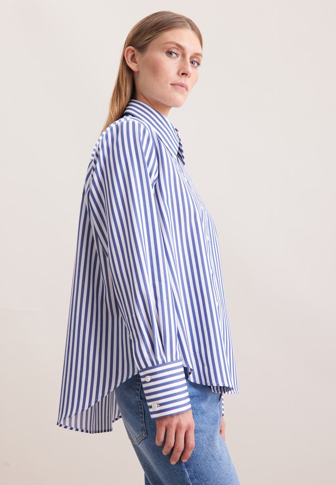 Hemdbluse in A- Linie aus Baumwolltwill in Dunkelblau | Seidensticker Onlineshop