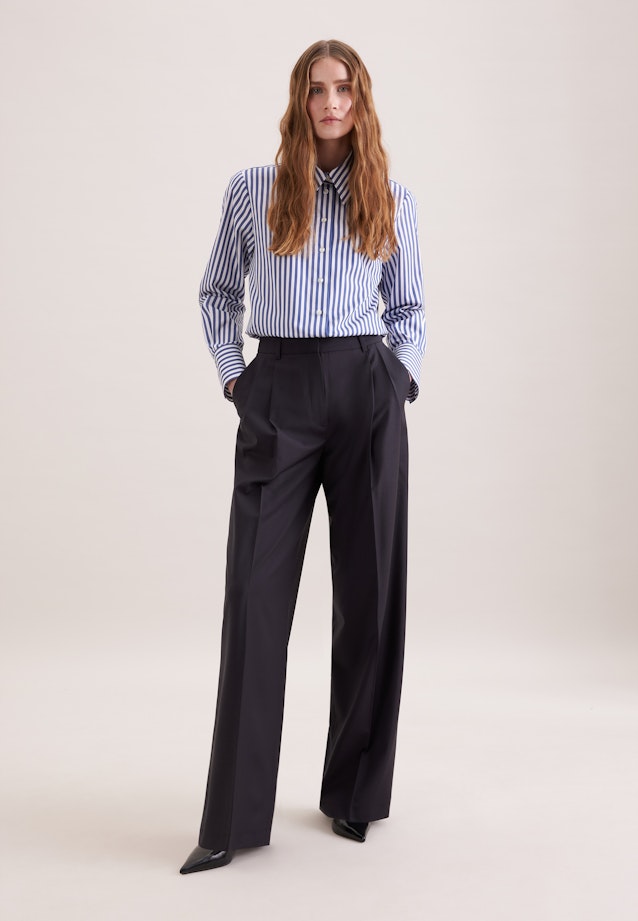 Hemdbluse in A- Linie aus Baumwolltwill in Mittelblau |  Seidensticker Onlineshop