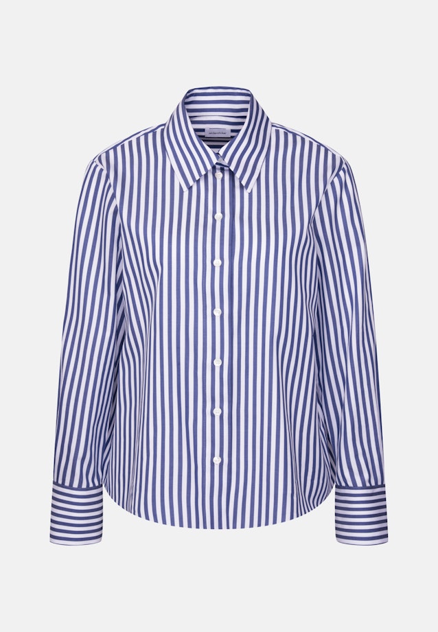 Hemdbluse in A- Linie aus Baumwolltwill in Mittelblau |  Seidensticker Onlineshop