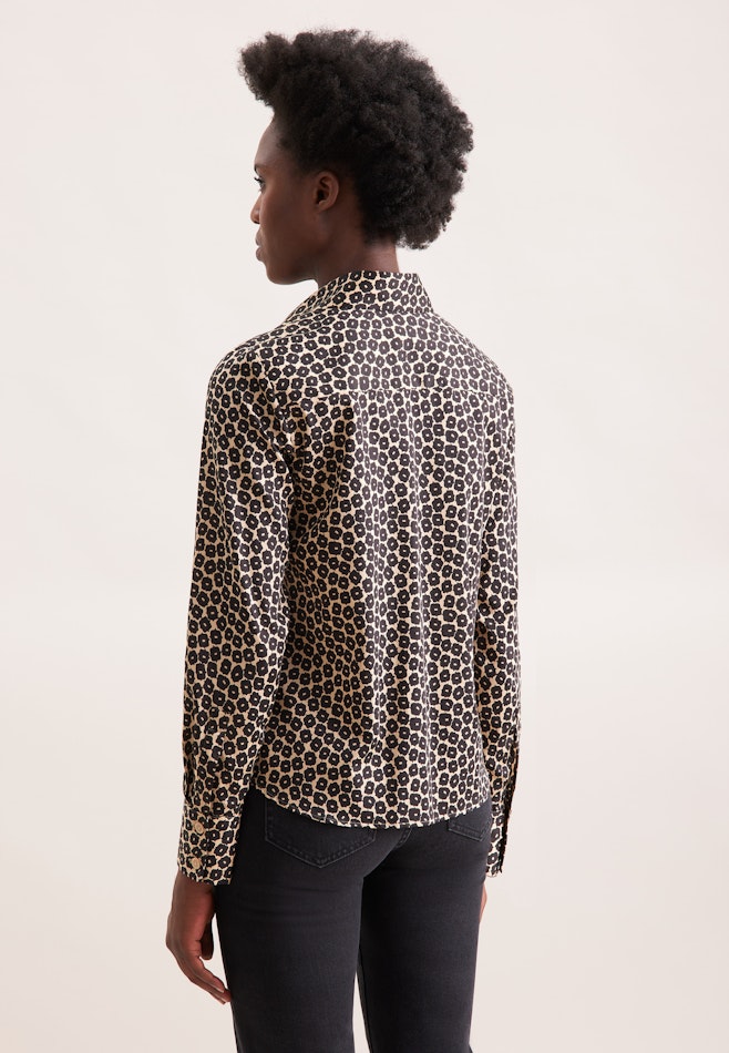 Hemdbluse aus Baumwollsatin mit Print in Weiß | Seidensticker online shop