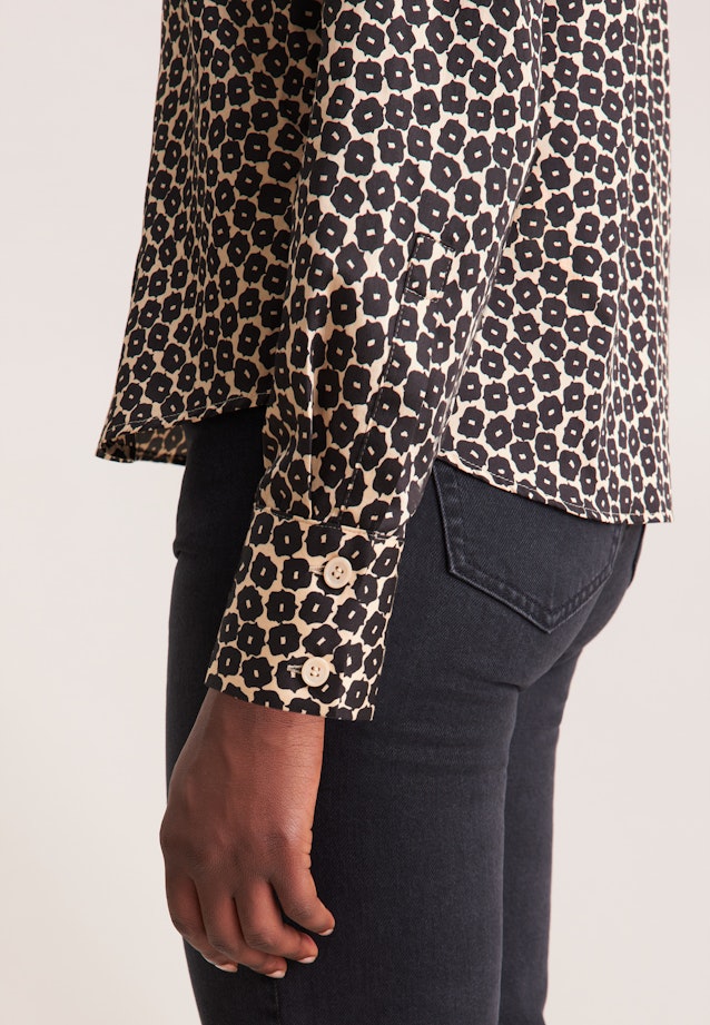 Hemdbluse aus Baumwollsatin mit Print in Weiß |  Seidensticker Onlineshop