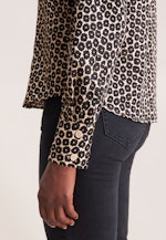 Hemdbluse aus Baumwollsatin mit Print in Weiß |  Seidensticker Onlineshop