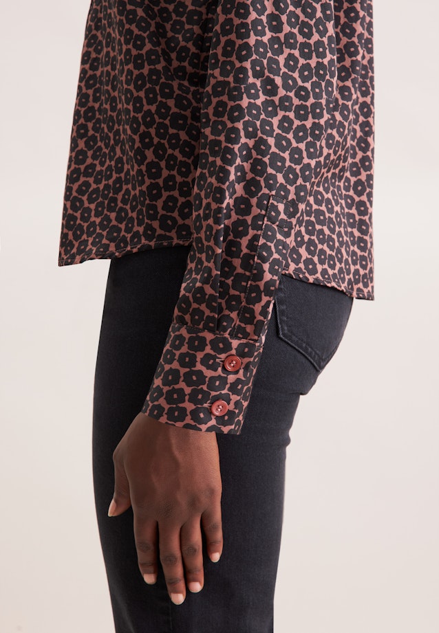Hemdbluse aus Baumwollsatin mit Print in Rosa |  Seidensticker Onlineshop