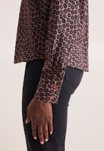 Hemdbluse aus Baumwollsatin mit Print in Rosa |  Seidensticker Onlineshop