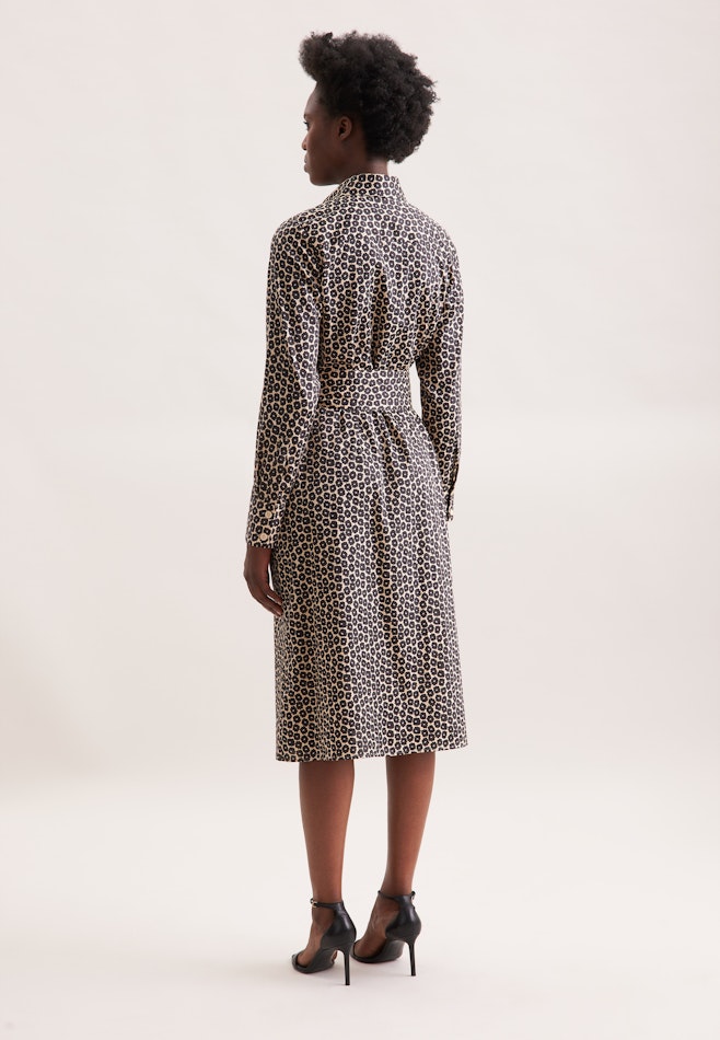 Hemdblusenkleid aus Baumwollsatin mit Print in Weiß | Seidensticker Onlineshop