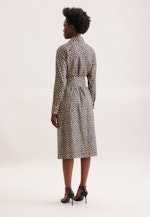 Hemdblusenkleid aus Baumwollsatin mit Print in Weiß |  Seidensticker Onlineshop