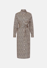 Hemdblusenkleid aus Baumwollsatin mit Print in Weiß |  Seidensticker Onlineshop