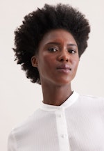 Semitransparente Stehkragenbluse mit hoher Manschette in Weiß |  Seidensticker Onlineshop