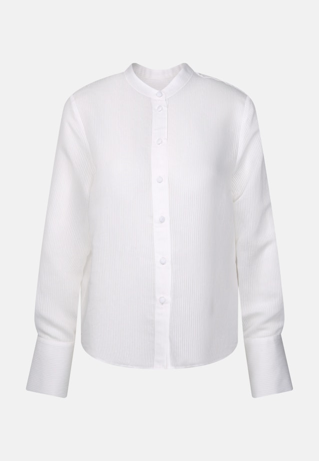 Semitransparente Stehkragenbluse mit hoher Manschette in Weiß |  Seidensticker Onlineshop