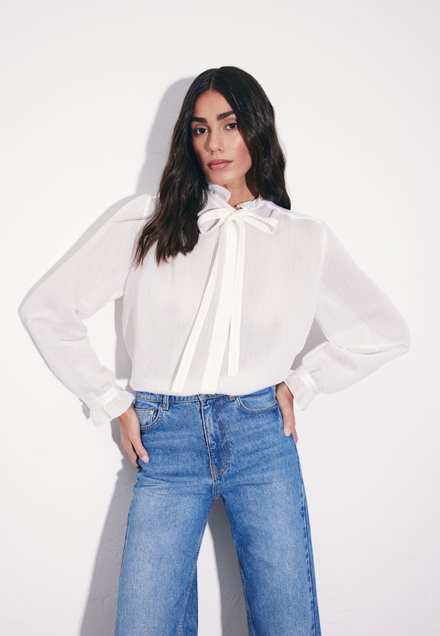 Bow Blouse with Ruffle Detail in Weiß |  Seidensticker Onlineshop