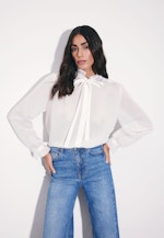 Bow Blouse with Ruffle Detail in Weiß |  Seidensticker Onlineshop