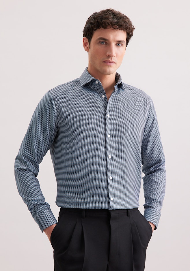 Regular Business Hemd Pepita in Dunkelblau | Seidensticker Onlineshop