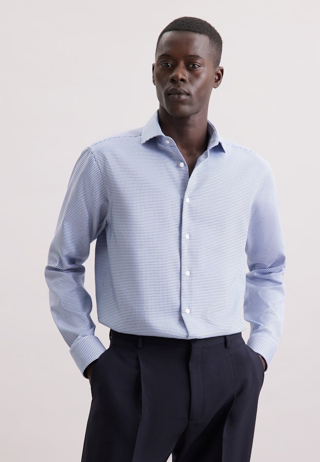 Regular Business shirt Pepita in Dunkelblau | Seidensticker online shop