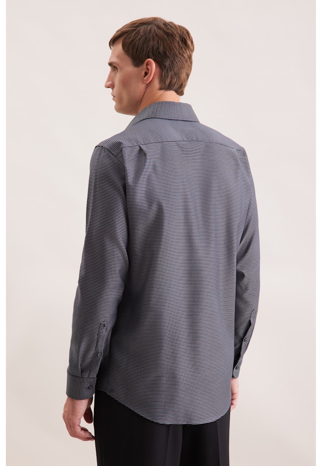 Regular Business Hemd Pepita in Grau | Seidensticker Onlineshop