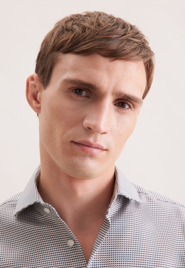 Regular Business Hemd Pepita in Beige |  Seidensticker Onlineshop