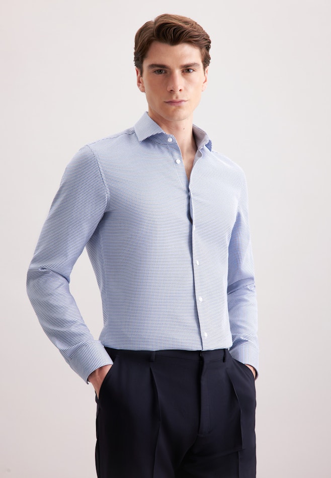 Slim Chemise d'affaires Pepita dans Bleu Foncé | Boutique en ligne Seidensticker