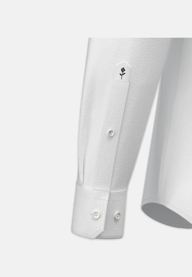 Regular Chemise en flanelle Uni in Blanc |  Seidensticker Onlineshop