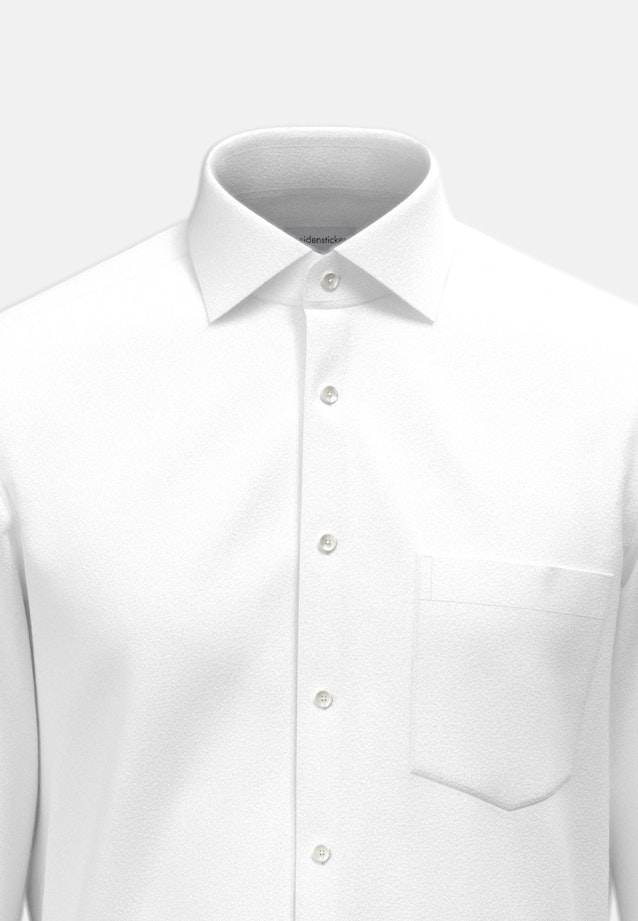 Regular Flanellhemd Uni in Weiß |  Seidensticker Onlineshop