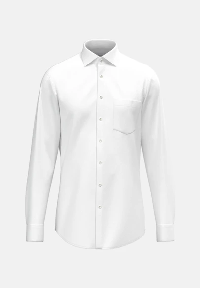 Regular Flannel shirt Uni in Weiß |  Seidensticker Onlineshop