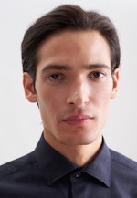 Regular Chemise en flanelle Uni in Bleu Foncé |  Seidensticker Onlineshop