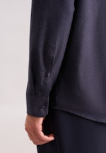 Regular Flanellhemd Uni in Dunkelblau |  Seidensticker Onlineshop
