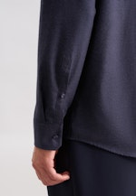Regular Flanellhemd Uni in Dunkelblau |  Seidensticker Onlineshop