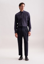 Regular Flanellhemd Uni in Dunkelblau |  Seidensticker Onlineshop