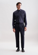 Regular Flannel shirt Uni in Dunkelblau |  Seidensticker Onlineshop