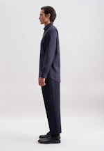 Regular Chemise en flanelle Uni in Bleu Foncé |  Seidensticker Onlineshop