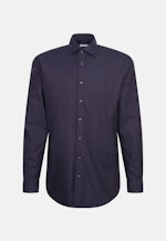 Regular Chemise en flanelle Uni in Bleu Foncé |  Seidensticker Onlineshop