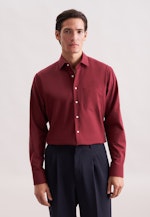 Regular Flanellhemd Uni in Rot |  Seidensticker Onlineshop