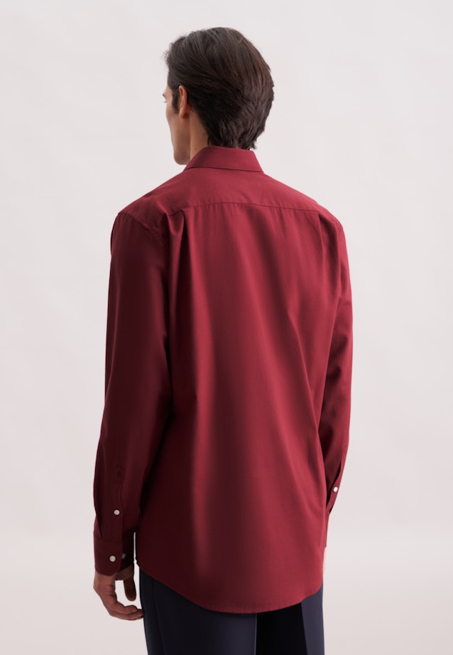 Regular Flanellhemd Uni in Rot |  Seidensticker Onlineshop