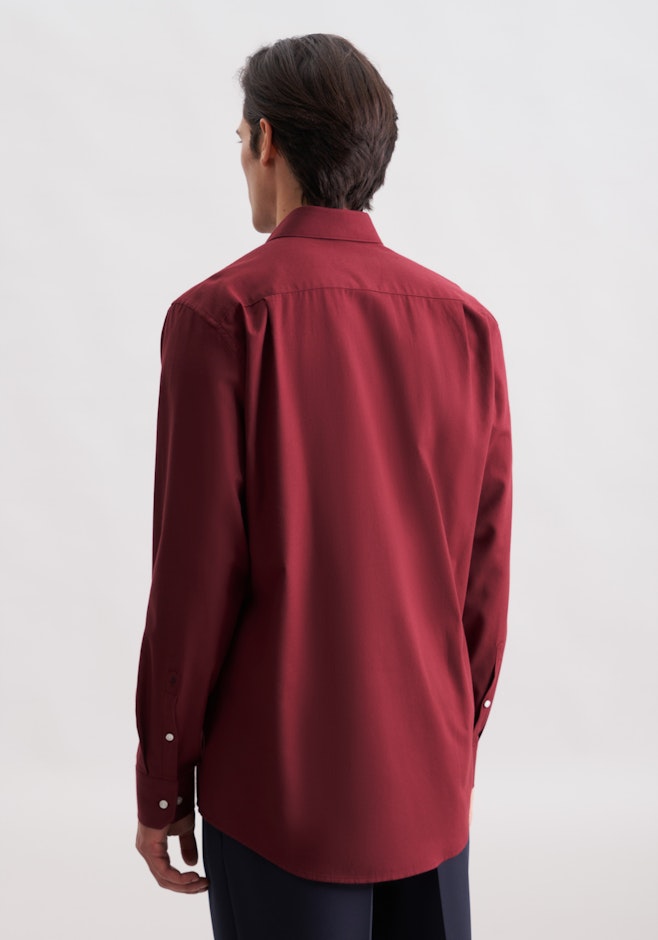 Regular Flanellhemd Uni in Rot | Seidensticker Onlineshop