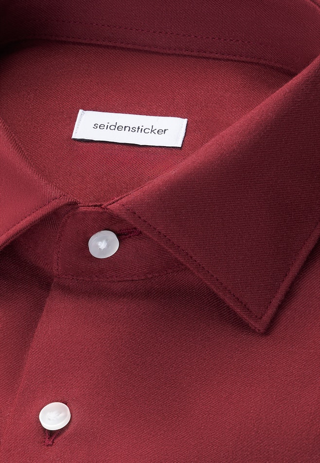 Regular Flanellhemd Uni in Rot | Seidensticker Onlineshop