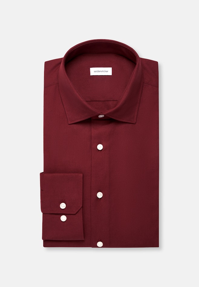 Regular Chemise en flanelle Uni dans Rouge | Boutique en ligne Seidensticker