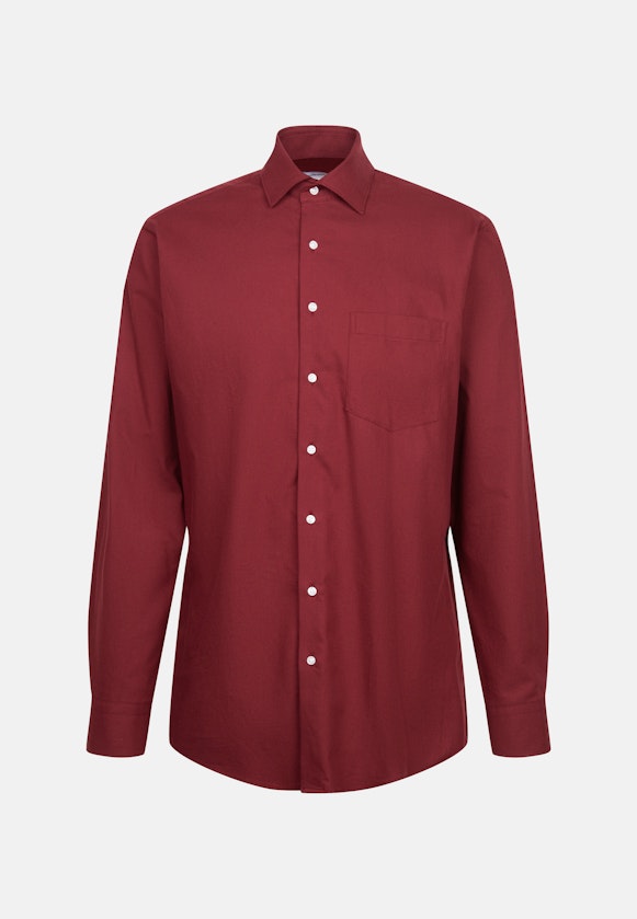 Regular Flanellhemd Uni in Rot |  Seidensticker Onlineshop