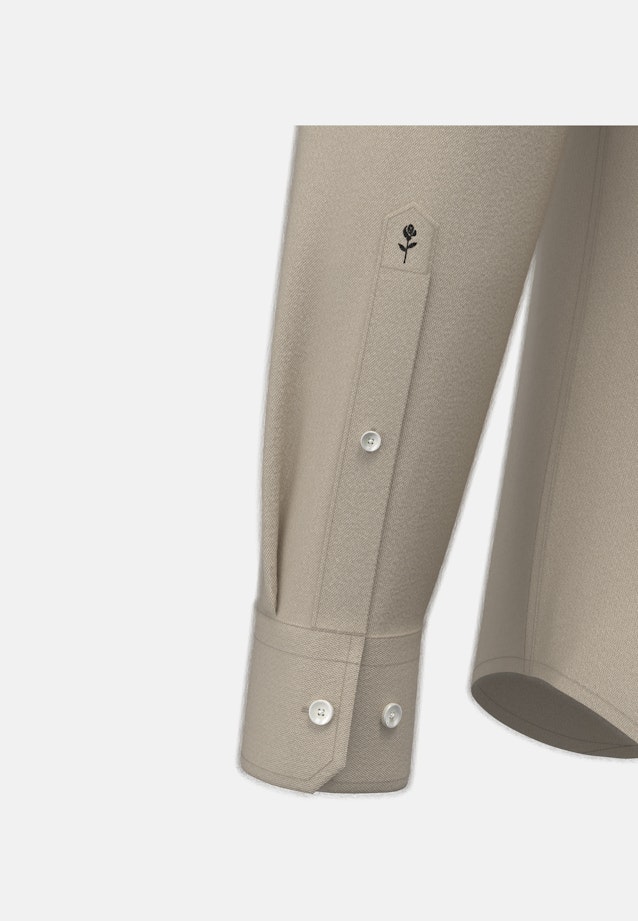 Regular Flannel shirt Uni in Beige |  Seidensticker Onlineshop