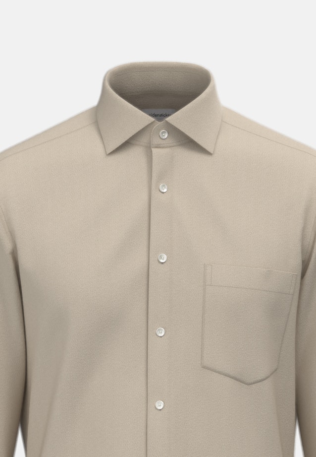 Regular Flannel shirt Uni in Beige |  Seidensticker Onlineshop