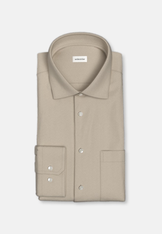 Regular Flannel shirt Uni in Beige | Seidensticker online shop