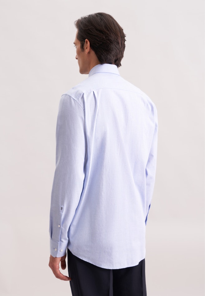 Regular Flanellhemd Flanell in Mittelblau | Seidensticker Onlineshop