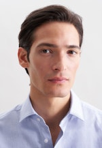 Regular Chemise en flanelle Uni in Bleu Moyen |  Seidensticker Onlineshop