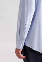 Regular Flanellhemd Uni in Mittelblau |  Seidensticker Onlineshop