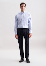 Regular Flanellhemd Uni in Mittelblau |  Seidensticker Onlineshop